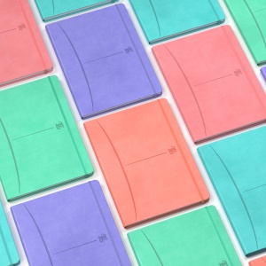 Caiet premium cu elastic Oxford Signature, A5 80 file, hartie Optik 90g/mp, scribzee, patratele, diverse culori pastel - Img 12