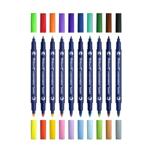 Carioca Colorella Twin C304, bicolore (20 culori), include highlighter, set 10 - Img 2