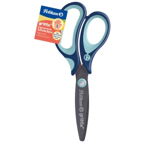 Foarfeca griffix pentru stangaci, albastru, varf rotund, 15 cm - Img 3