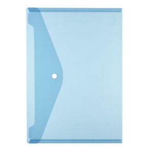 Mapa protectie A4 cu capsa de inchidere, albastru transparent