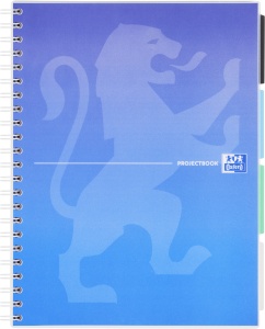 Oxford Project Book, A4 80 file, hartie Optik 90g/mp, spira dubla, scribzee, patratele, gradient classic mix culori - Img 2