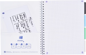 Oxford Project Book, A4 80 file, hartie Optik 90g/mp, spira dubla, scribzee, patratele, gradient classic mix culori - Img 12