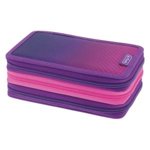 Penar echipat 31 piese 3 compartimente Dip Dye, culoare mov / roz