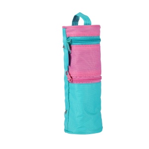 Penar + suport instrumente de scris, 2 in 1, culoare turcoaz / roz