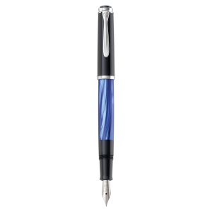 Stilou Classic Blue Marbled M205, penita F otel inoxidabil, accesorii din argint - Img 4