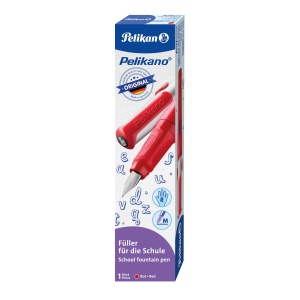 Stilou Pelikano, penita M pentru dreptaci, grip ergonomic, culoare rosu - Img 2