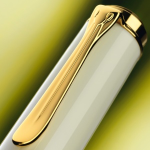 Stilou Souverän® Tortoiseshell White M400, penita F aur 14k, accesorii placate aur 24k - Img 5