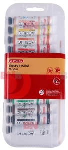 Vopsea acrilica, tub metal 12ml, 12 culori