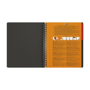 Agenda organizator Oxford International Active Book, A5+ 80 file, hartie Optik 90g/mp, spira dubla, scribzee, patratele, culoare gri - Img 4