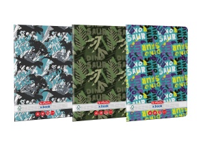 Caiet A5 48 file, patratele, motiv Dino Mania