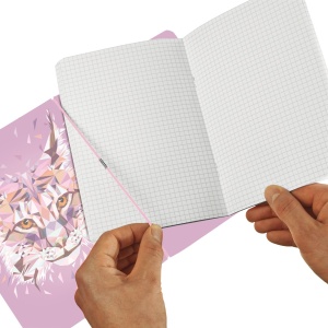 Caiet my.book flex A4, 2x40 file, dictando+patratele, motiv Wild Animals Lynx - Img 2
