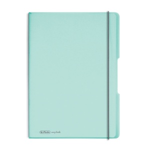 Caiet my.book flex A4, 2x40 file, dictando+patratele, turcoaz translucid