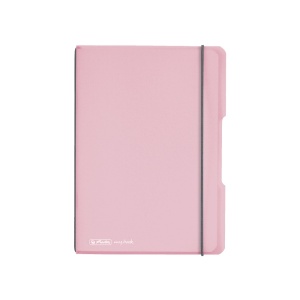 Caiet my.book flex A5, 40 file, patratele, roz translucid
