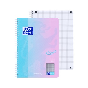 Caiet Oxford Touch Pastel Duo B5 80 file, hartie Optik 90g/mp, scribzee, patratele, diverse culori - Img 2