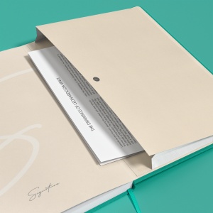 Caiet premium cu elastic Oxford Signature, A5 104 file, hartie Optik 90g/mp, scribzee, punctat, culoare turcoaz - Img 7