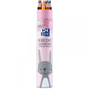 Creioane colorate rotunde Oxford Kids, mina 3 mm, set 12, diverse motive - Img 2