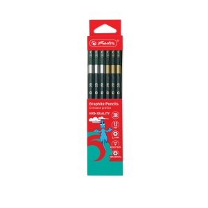 Creion grafit 2B hexagonal, mina 2.4 mm, set 12