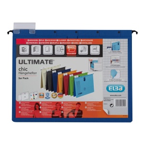 Dosar suspendat cu sina Elba A4, carton 240g/mp, capacitate 200 file, culoare albastru inchis - Img 9