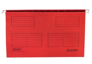Dosar suspendat simplu Bantex Flex A4, carton 220g/mp, capacitate 100 file, culoare rosu