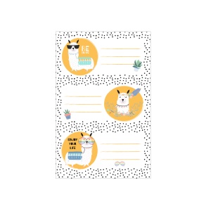 Etichete scolare Llama set 3X3 coli - Img 1