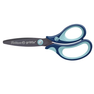 Foarfeca Griffix pentru dreptaci, albastru, varf rotund, 14 cm - Img 2