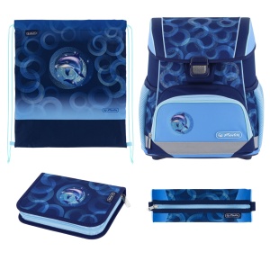 Ghiozdan echipat Loop Plus, motiv Dolphin Ride