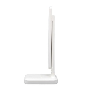 Lampa Unilux LED Kapa portabila pentru birou, baterie incorporata, cablu USB, suport telefon, comutator tactil, culoare alb - Img 11