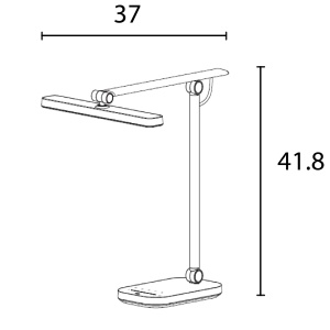 Lampa Unilux LED Pureline, 2 comutatoare tactile, timer 1h, mod lampa de noapte, functie memorie, functie stingere intarziata, cap rotativ +/-180°, brat ajustabil 150°, baza rotativa +/-170°, baza din aluminiu, culoare gri - Img 9