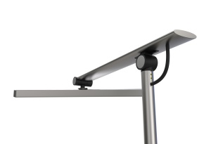 Lampa Unilux LED Pureline, 2 comutatoare tactile, timer 1h, mod lampa de noapte, functie memorie, functie stingere intarziata, cap rotativ +/-180°, brat ajustabil 150°, baza rotativa +/-170°, baza din aluminiu, culoare gri - Img 5