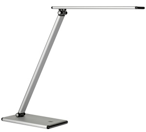 Lampa Unilux LED Terra pentru birou, complet reglabila, cap mobil +/-120°, brat reglabil la 90°, baza rotativa +/-30°, comutator tactil, culoare gri/negru - Img 6