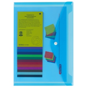 Mapa protectie A4 cu capsa de inchidere, albastru transparent - Img 2