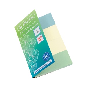 Mini bloc notite adezive 20 x 50 mm, 40 file, hartie reciclata, set 4, seria GREENline - Img 3