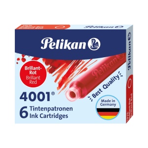 Patroane cerneala 4001, dimensiune standard, culoare rosu, set 6