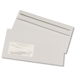 Plic DL 110 x 220 mm autoadeziv cu fereastra stanga, set 1000 - Img 1
