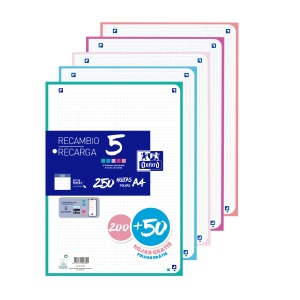 Rezerva hartie Oxford A4 250 file 4 perforatii patratele - Img 1