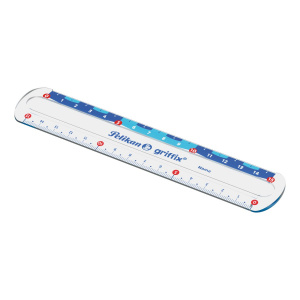 Rigla griffix transparenta 15 cm, cu doua scale - Img 3