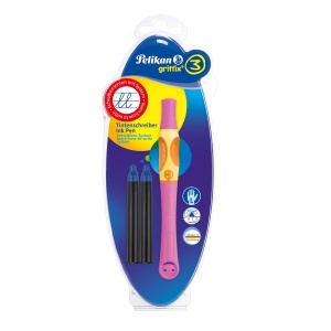 Griffix Penna Rollerball Neon Nero – Con Zona Di Presa Ergonomica – Per Destrimani E Mancini