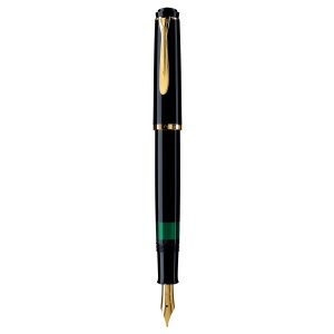 Stilou Classic Black M200, penita F placata aur 24k, accesorii placate aur 24k - Img 4