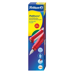 Stilou Pelikano, penita L pentru stangaci, grip ergonomic, culoare rosu - Img 5