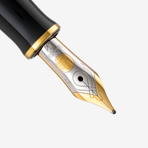 Stilou Souverän® Black Green M800, penita EF aur 18k, accesorii placate aur 24k - Img 9