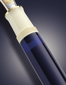 Stilou Souverän® M800 Cream Blue, penita M aur 18k, accesorii aur 24k - Img 2
