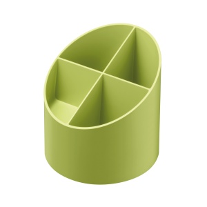 Suport pentru instrumente de scris, plastic reciclat, 4 compartimente, verde, Blue Angel, seria GREENline