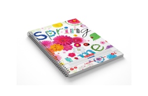 Caiet A5 cu spira, 100 file, patratele, motiv Enjoy Life - Img 2