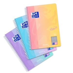 Caiet Oxford Touch Pastel Duo B5 80 file, hartie Optik 90g/mp, scribzee, patratele, diverse culori
