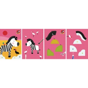 Carte pentru activitati creative cu decupaje, motiv Animale, A4 32 file - Img 4