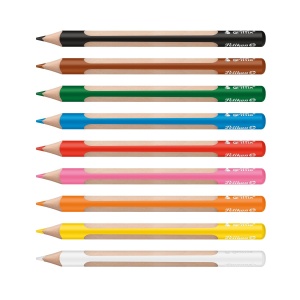 Creioane colorate triunghiulare Griffix, mina 4 mm, set 8 culori vibrante + 1 alb - Img 2