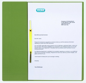Dosar de incopciat Elba Smart A4 1/2, carton 250g/mp, capacitate 200 file, culoare verde - Img 2