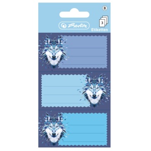 Etichete scolare Wild Animals Wolf set 3x3 coli