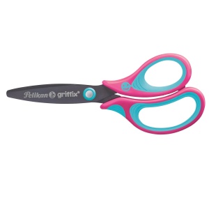 Foarfeca griffix pentru dreptaci, varf rotund, 14cm, diverse culori, blister - Img 2