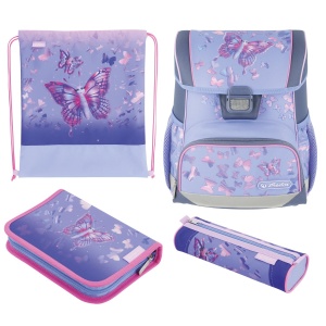Ghiozdan echipat Loop Plus, motiv Butterfly Paradise